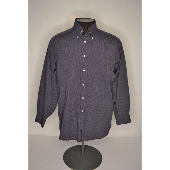 Tommy Hilfiger Men's 16 32-33 Blue Pinstripe Button Down Long Sleeve Shirt - Picture 1 of 11
